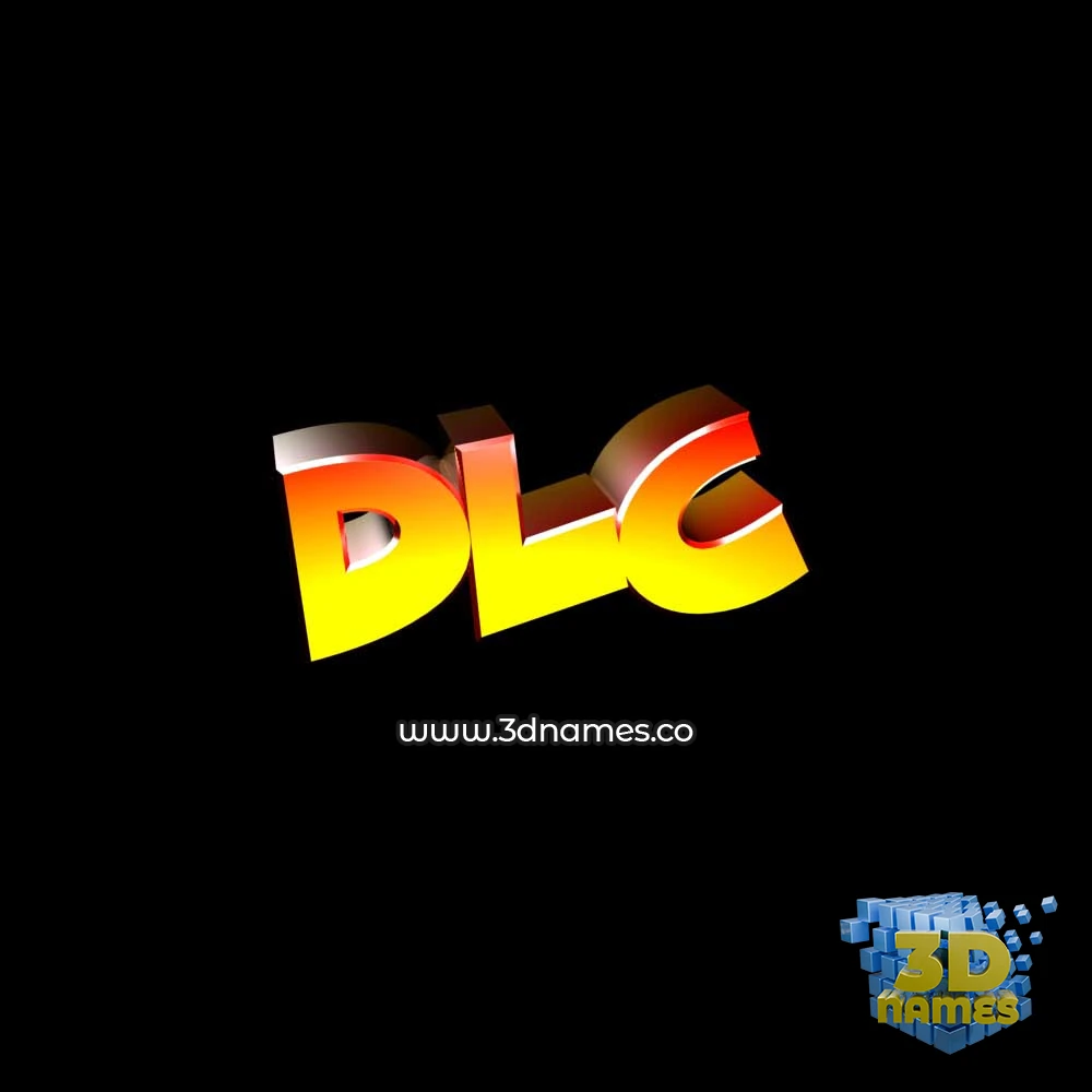 dlc in Black Background style - 3D name wallpaper
