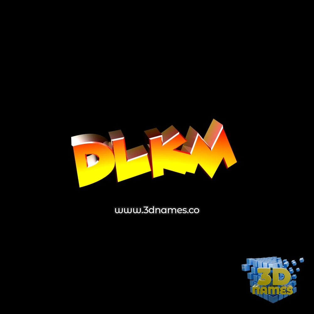 dlkm in Black Background style - 3D name wallpaper