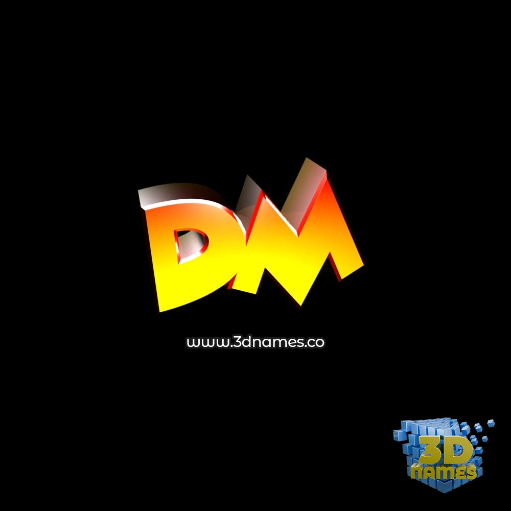 dm in Black Background style - 3D name wallpaper