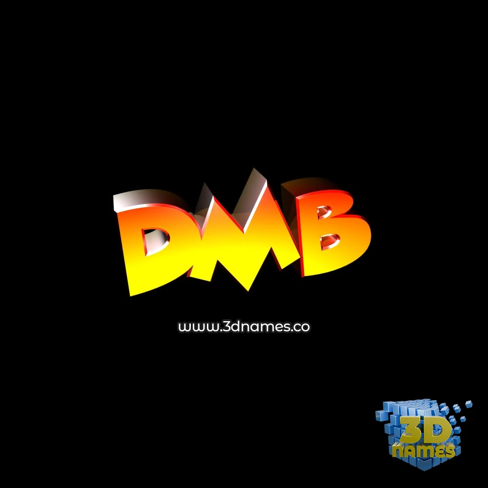 dmb in Black Background style - 3D name wallpaper