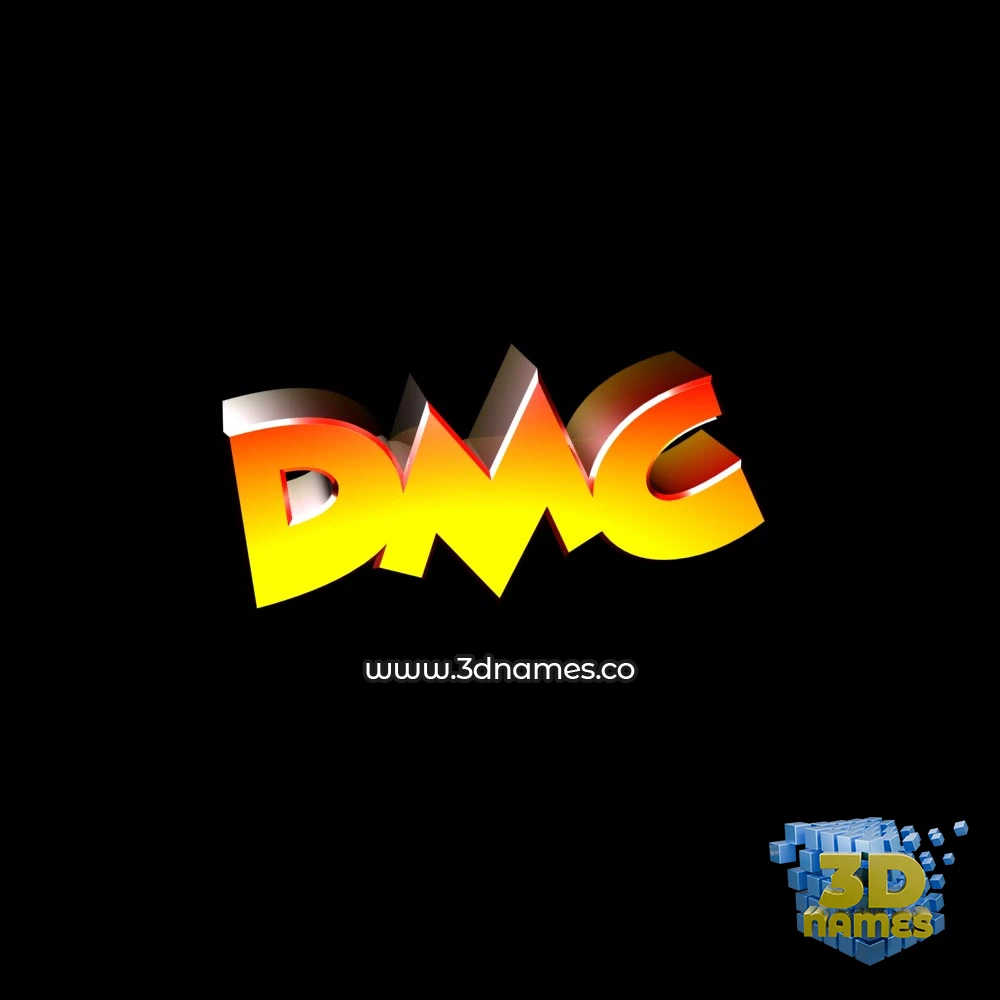 dmc in Black Background style - 3D name wallpaper