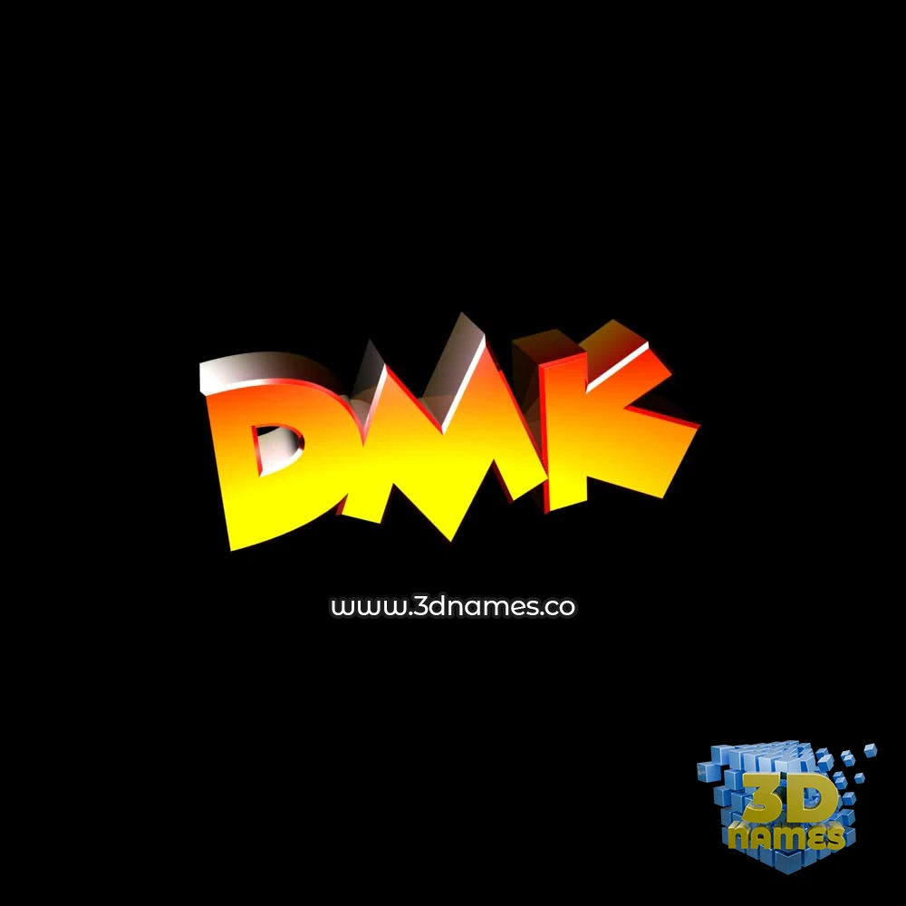 dmk in Black Background style - 3D name wallpaper