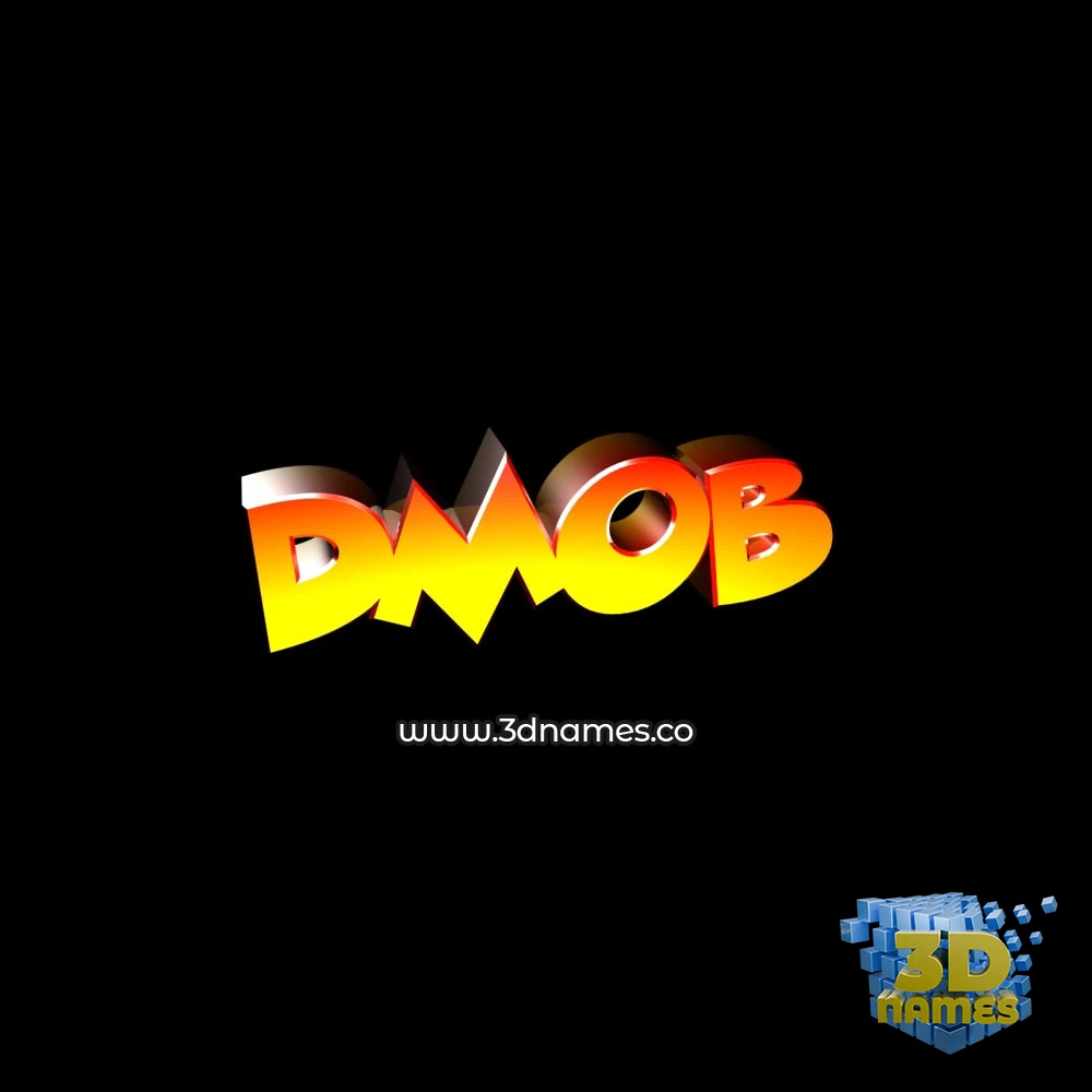 dmob in Black Background style - 3D name wallpaper