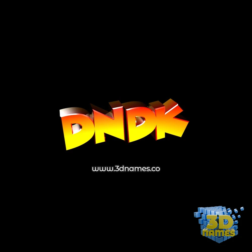 dndk in Black Background style - 3D name wallpaper