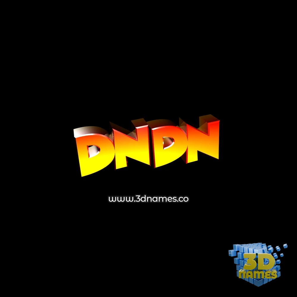 dndn in Black Background style - 3D name wallpaper