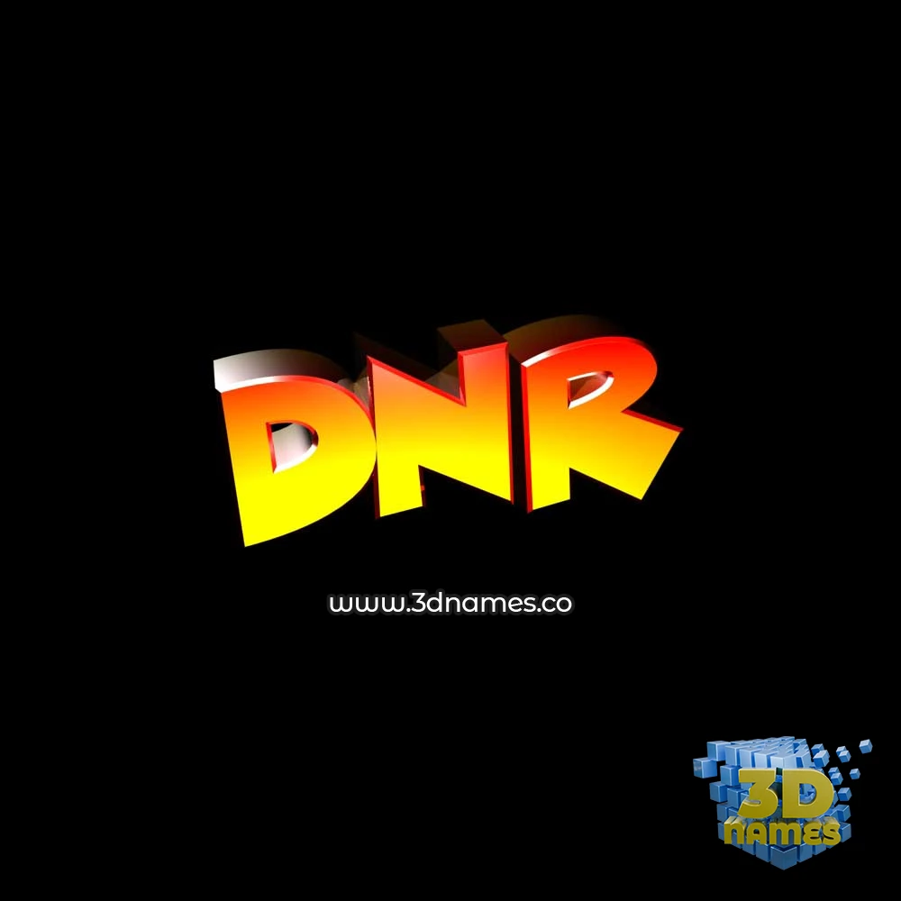 dnr in Black Background style - 3D name wallpaper