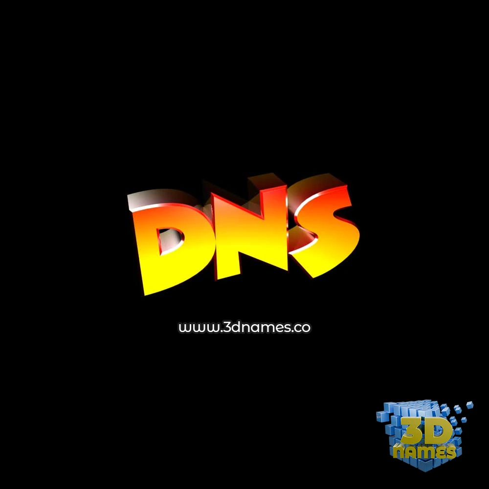 dns in Black Background style - 3D name wallpaper