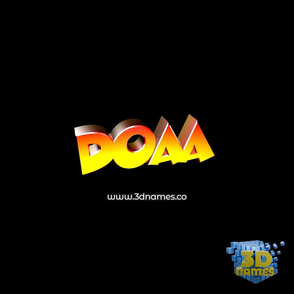 doaa in Black Background style - 3D name wallpaper