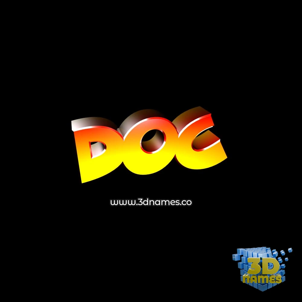 doc in Black Background style - 3D name wallpaper