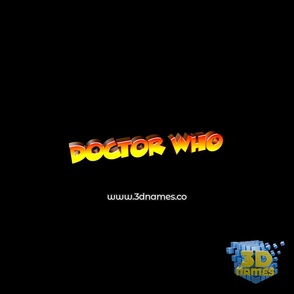 doctor who in Black Background style - 3D name wallpaper