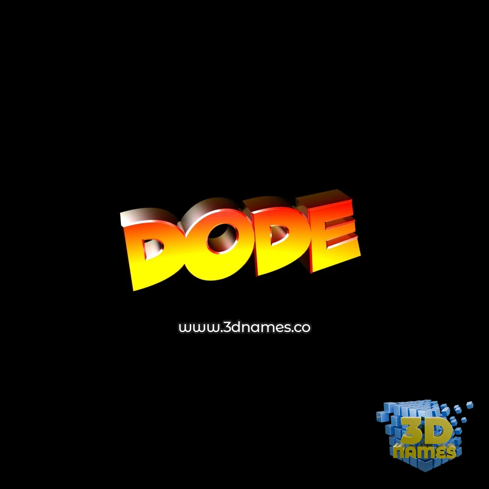 dode in Black Background style - 3D name wallpaper