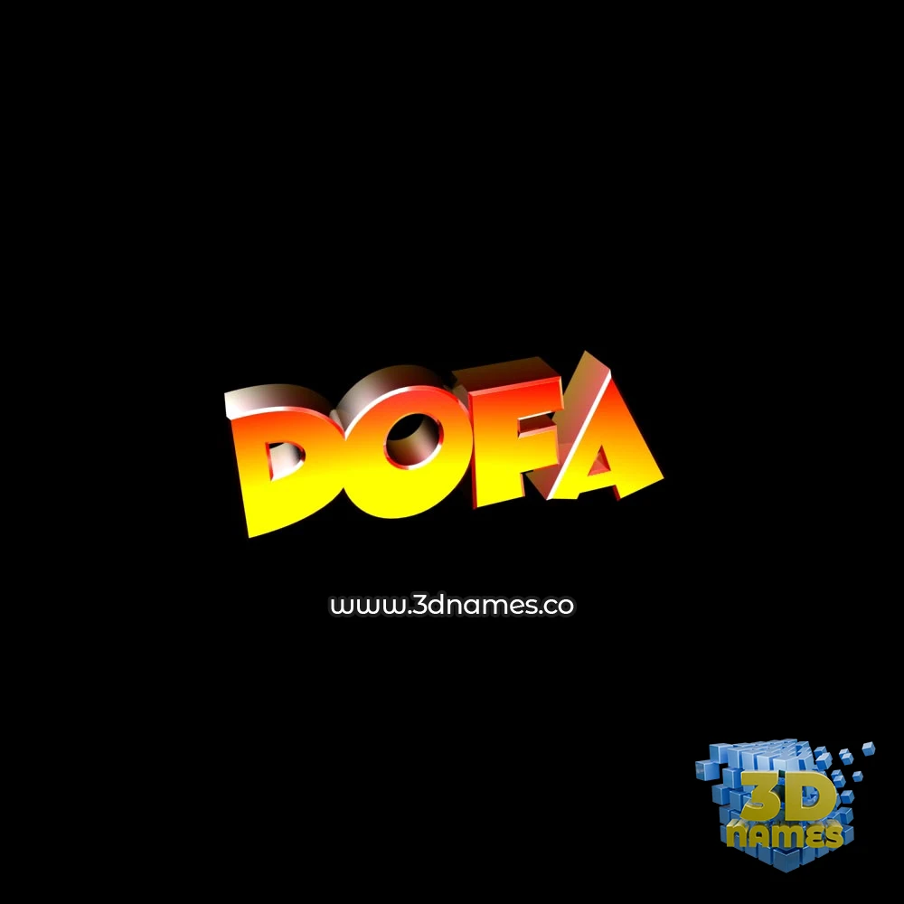 dofa in Black Background style - 3D name wallpaper