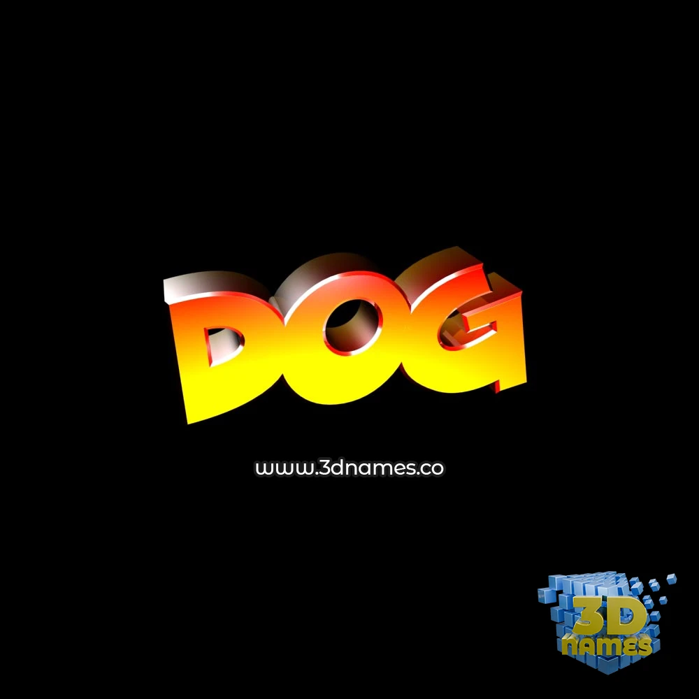 dog in Black Background style - 3D name wallpaper