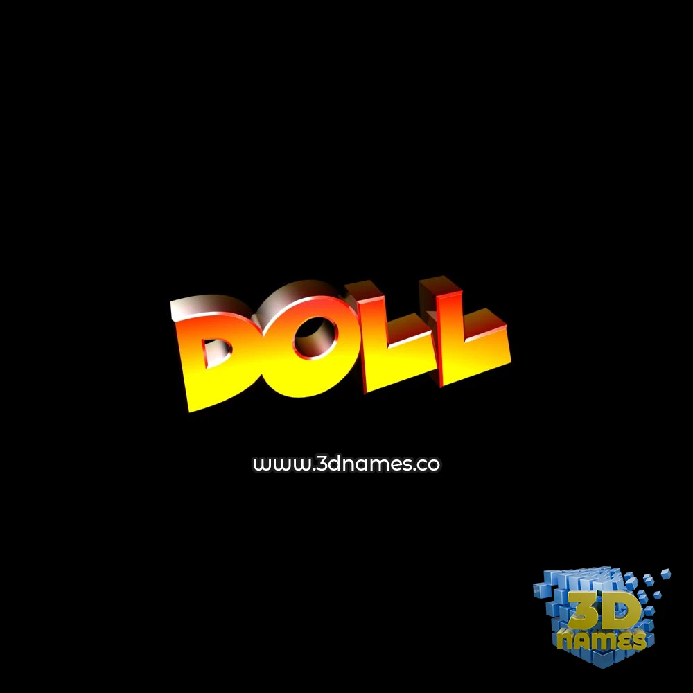 doll in Black Background style - 3D name wallpaper