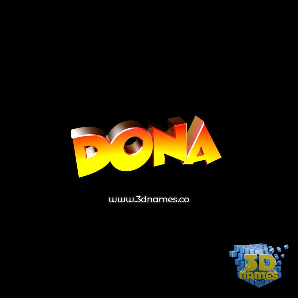 dona in Black Background style - 3D name wallpaper