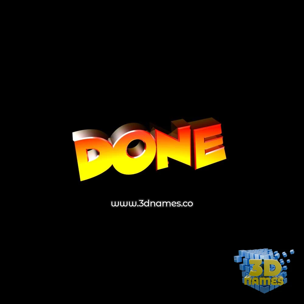 done in Black Background style - 3D name wallpaper