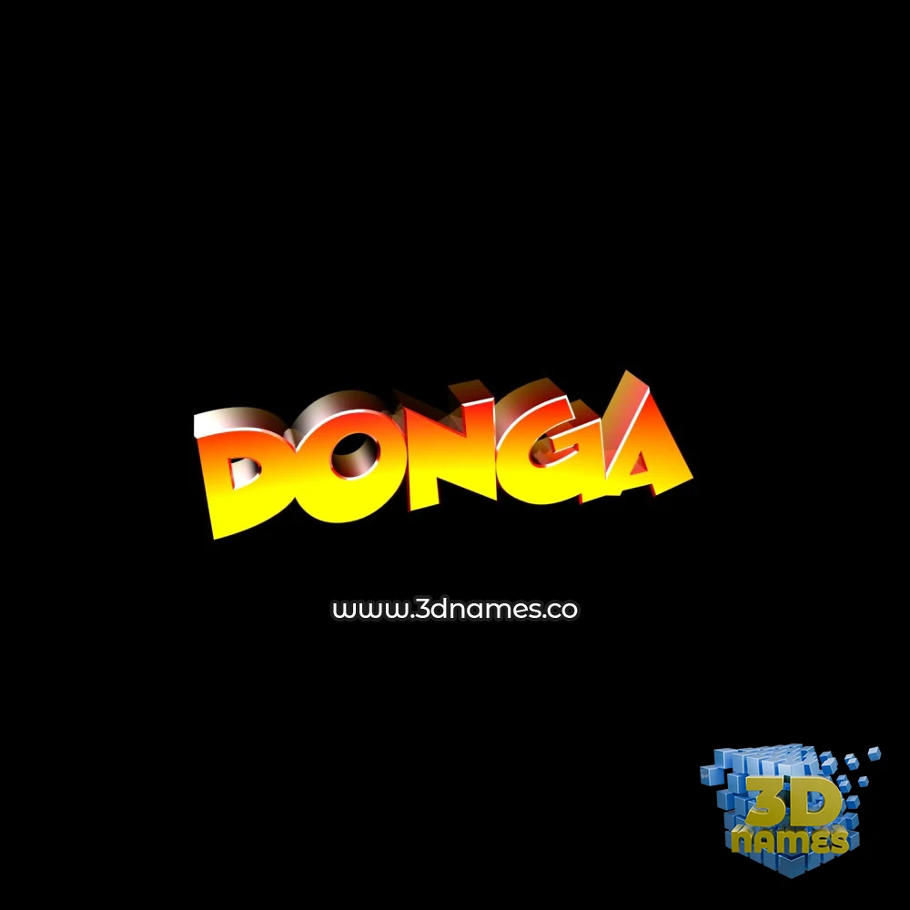donga in Black Background style - 3D name wallpaper