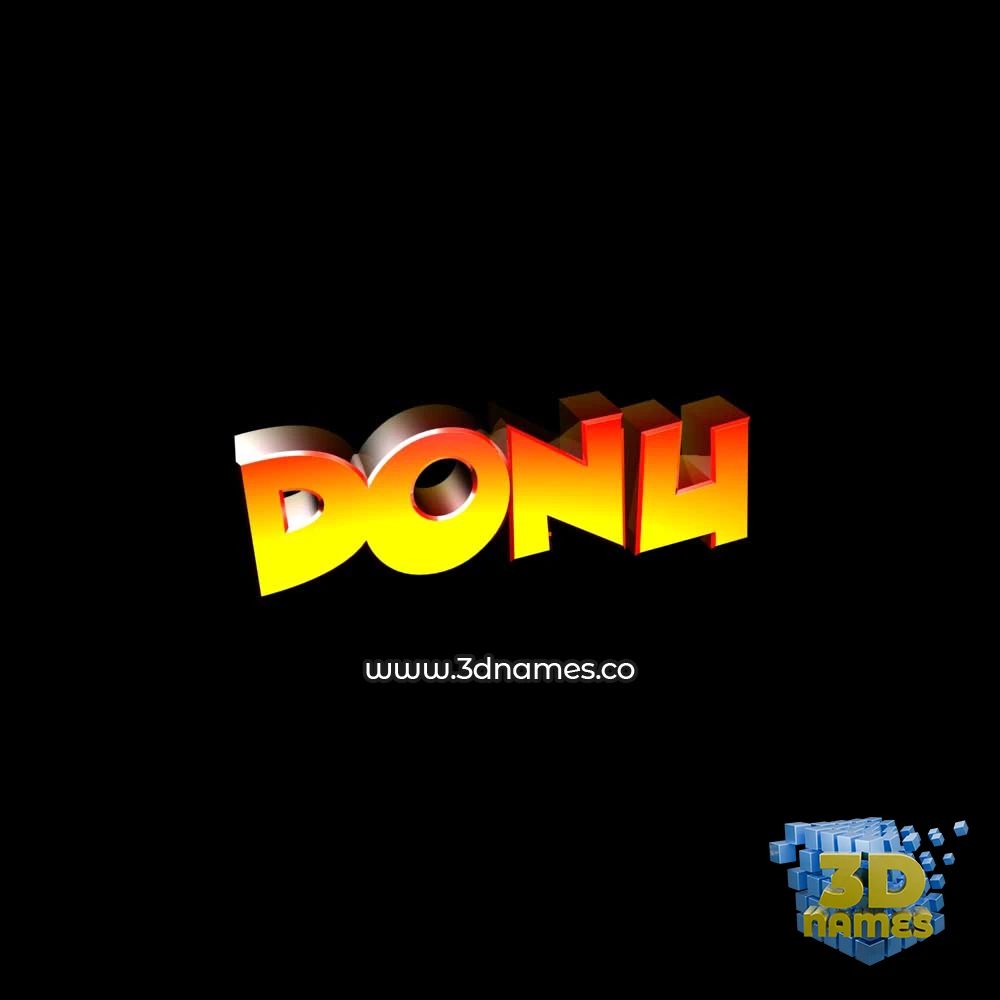 donu in Black Background style - 3D name wallpaper