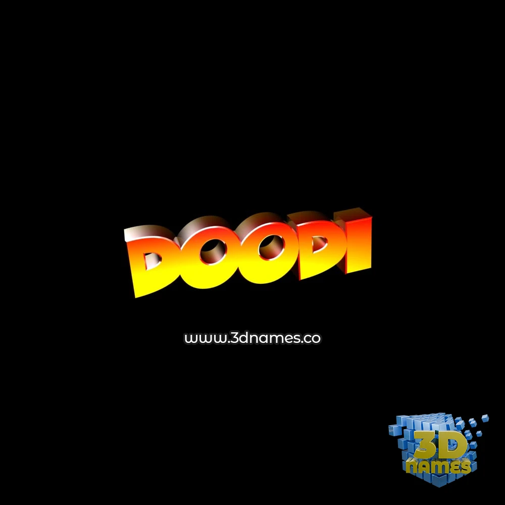 doodi in Black Background style - 3D name wallpaper