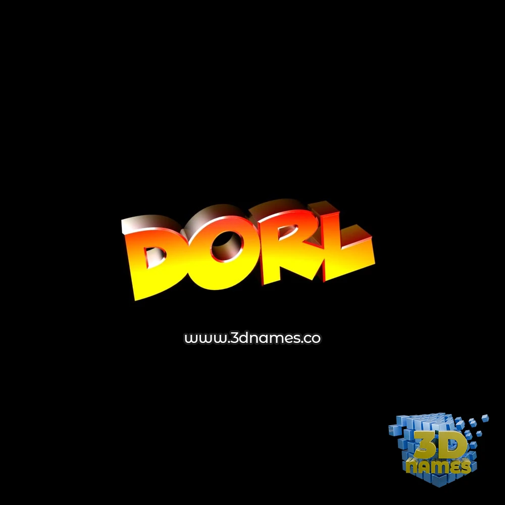 dorl in Black Background style - 3D name wallpaper