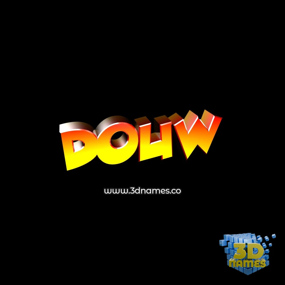douw in Black Background style - 3D name wallpaper