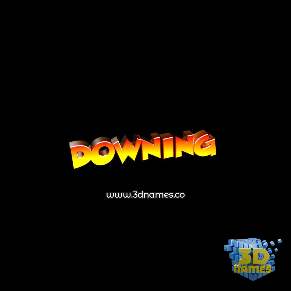 downing in Black Background style - 3D name wallpaper