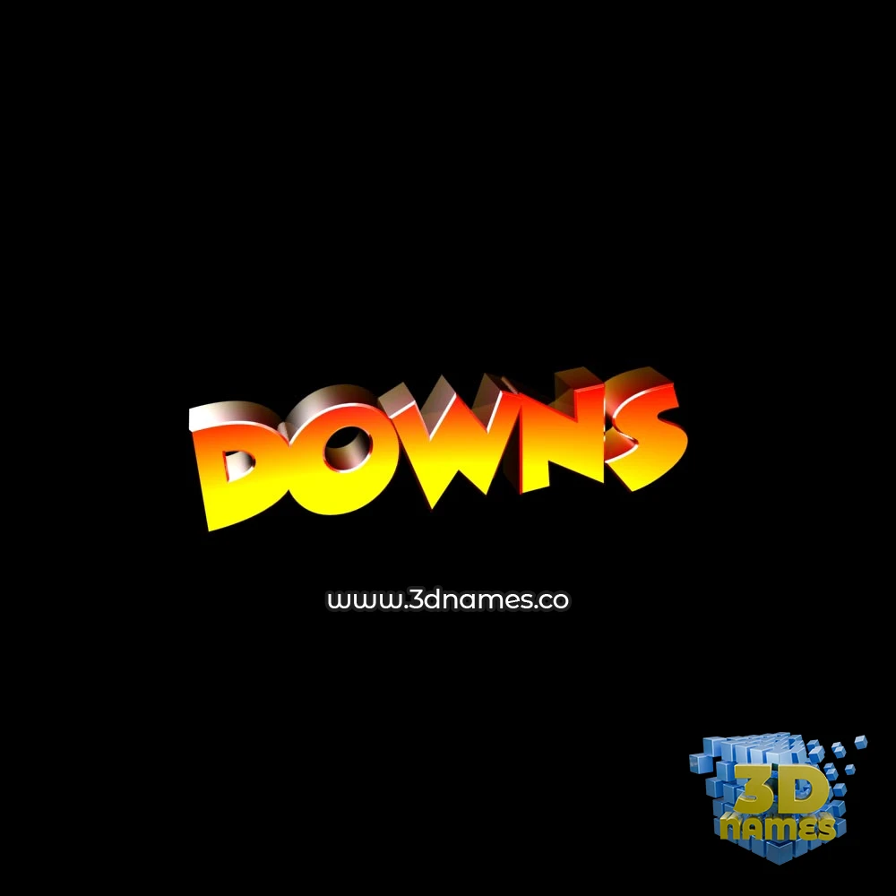 downs in Black Background style - 3D name wallpaper