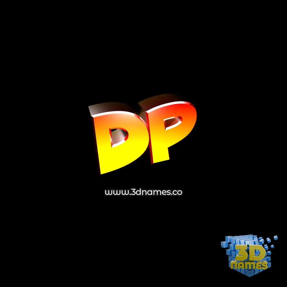 dp in Black Background style - 3D name wallpaper