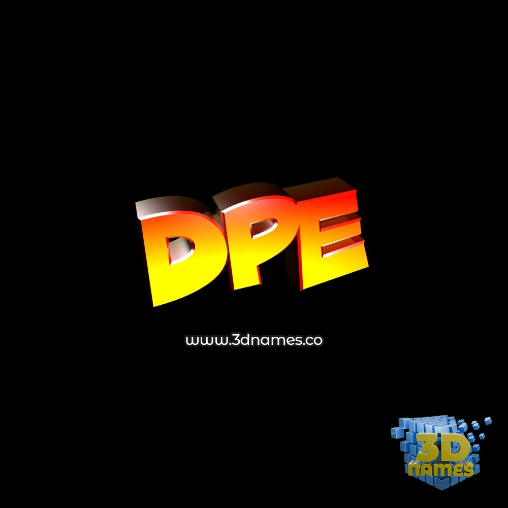 dpe in Black Background style - 3D name wallpaper