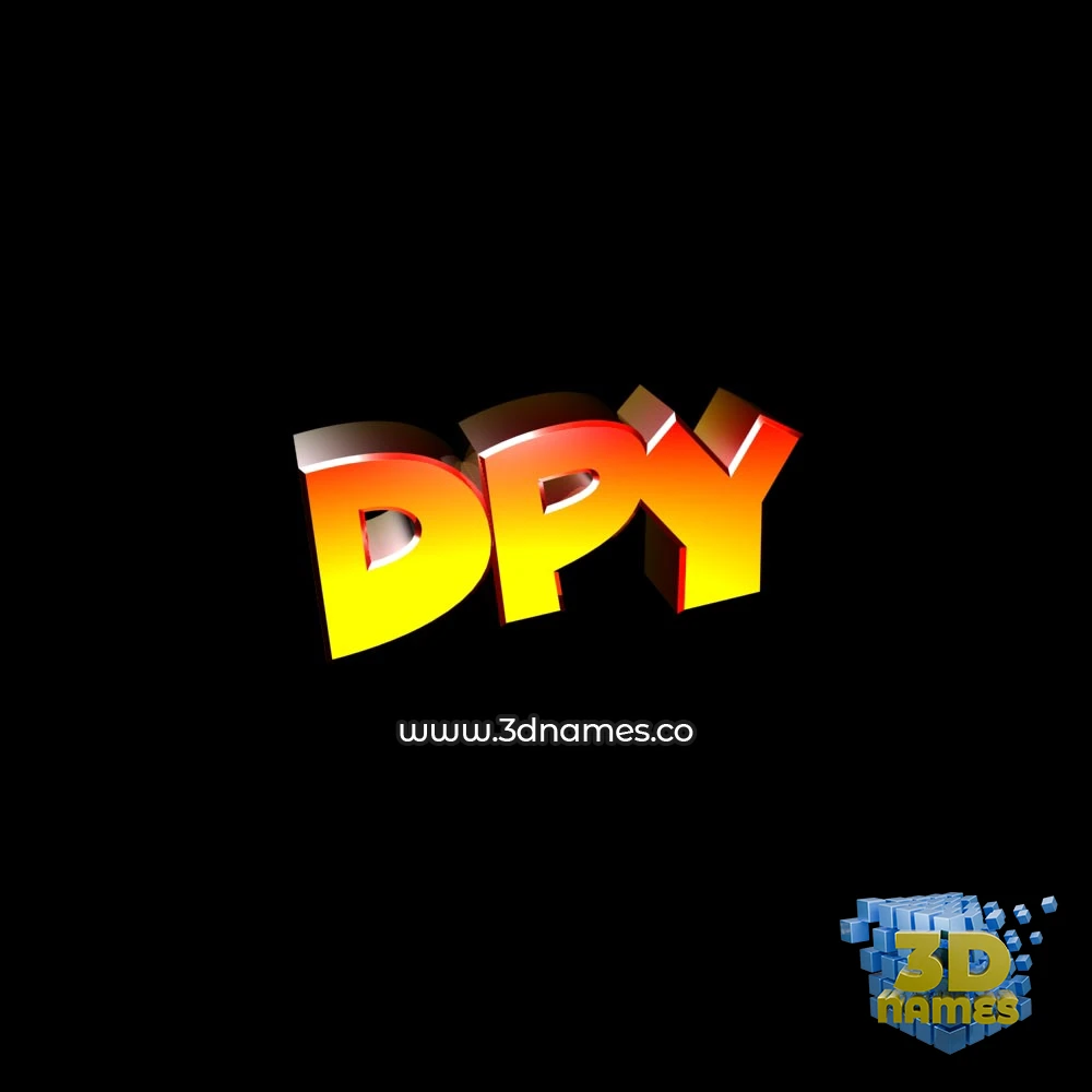 dpy in Black Background style - 3D name wallpaper