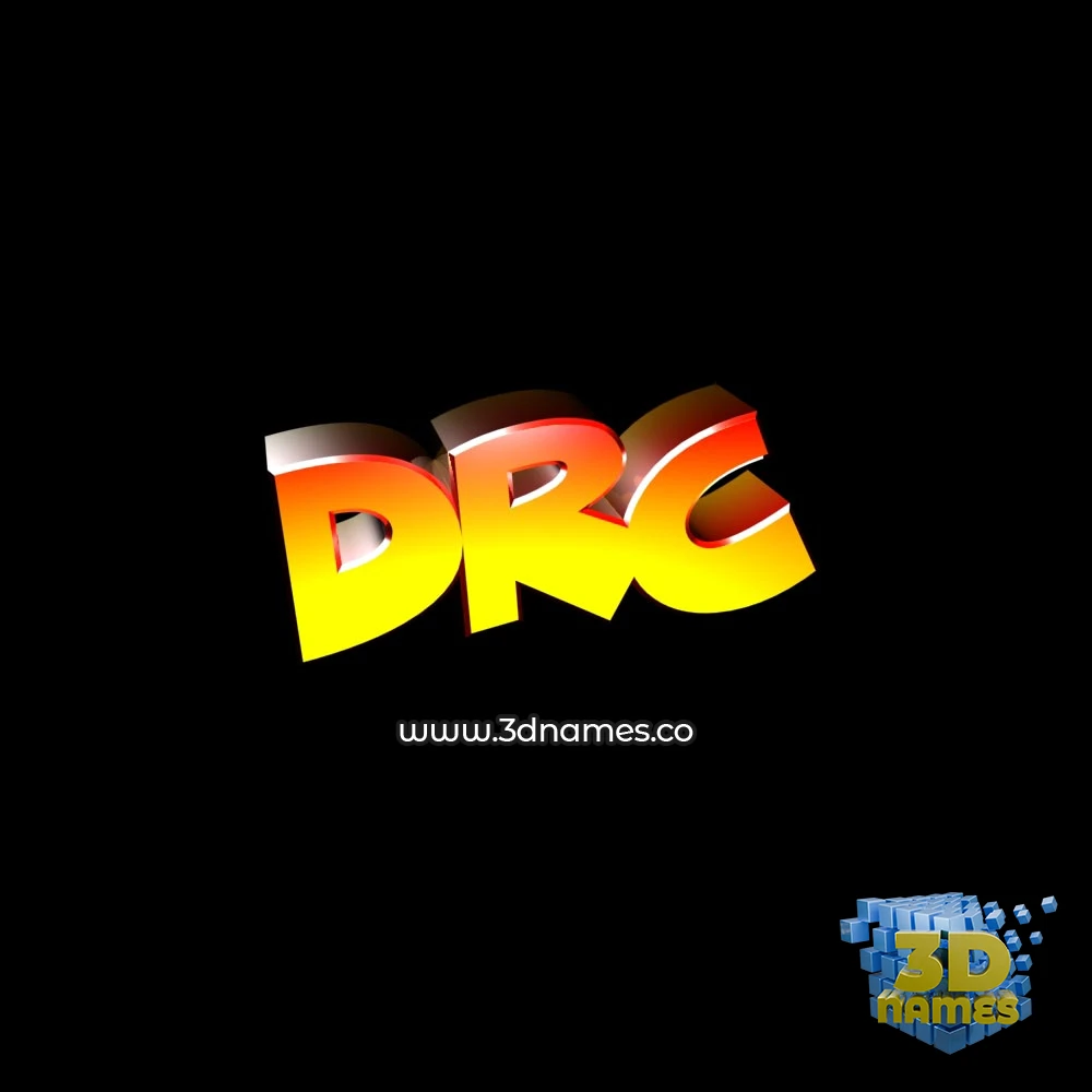 drc in Black Background style - 3D name wallpaper