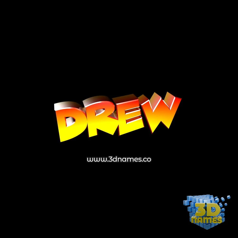 drew in Black Background style - 3D name wallpaper