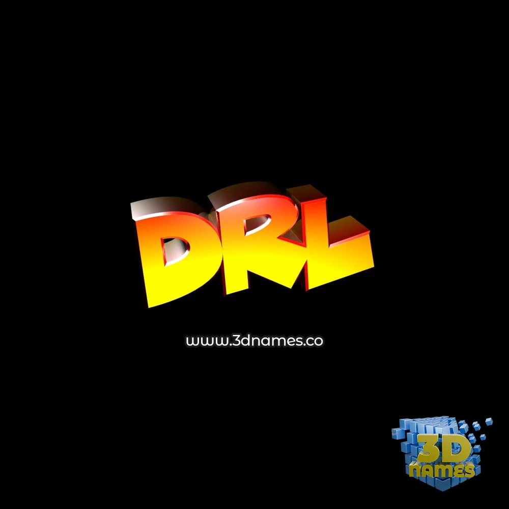 drl in Black Background style - 3D name wallpaper