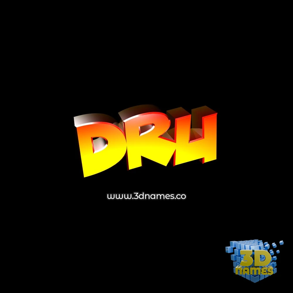 dru in Black Background style - 3D name wallpaper