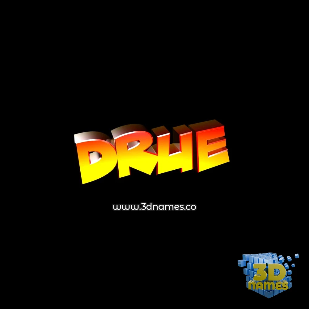 drue in Black Background style - 3D name wallpaper