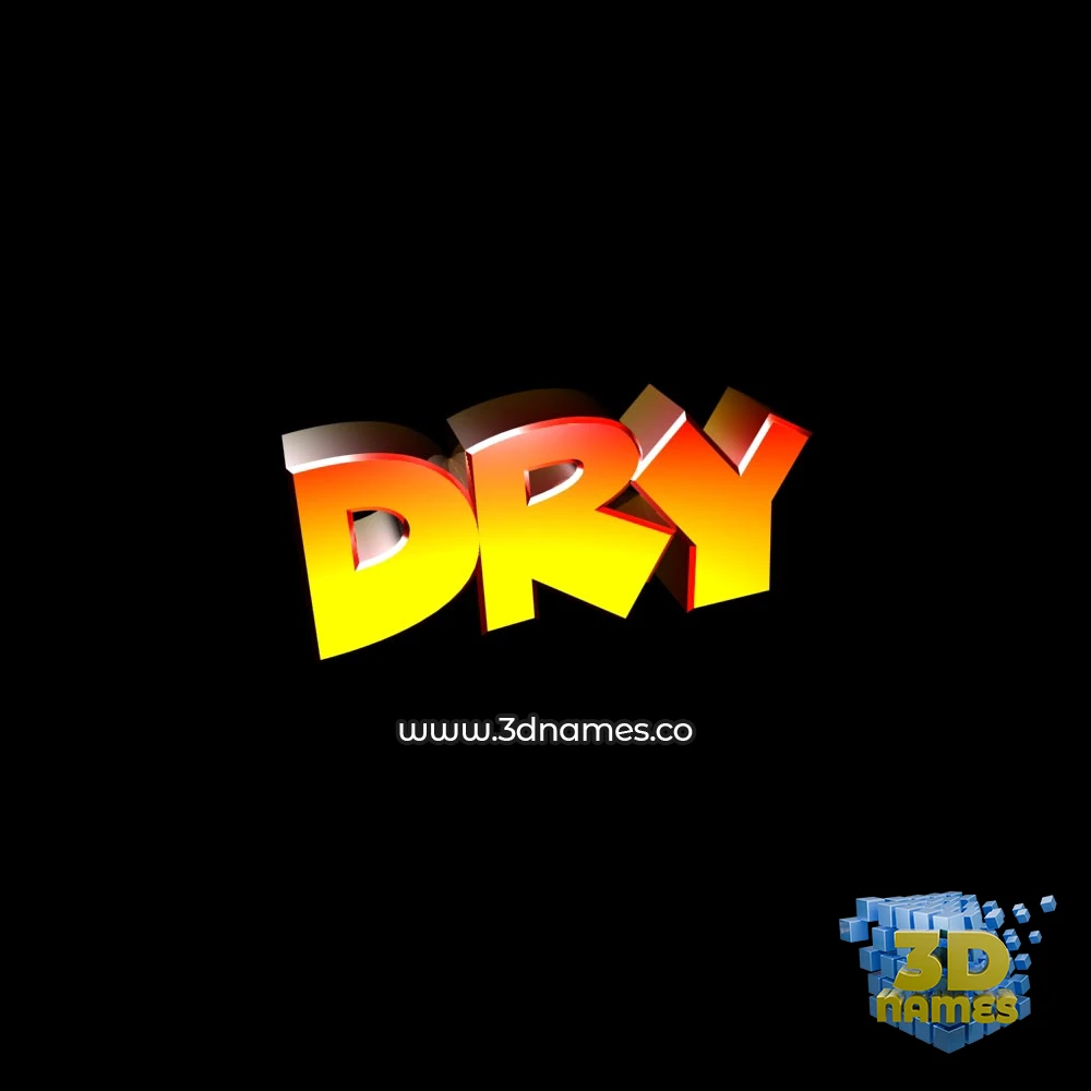 dry in Black Background style - 3D name wallpaper