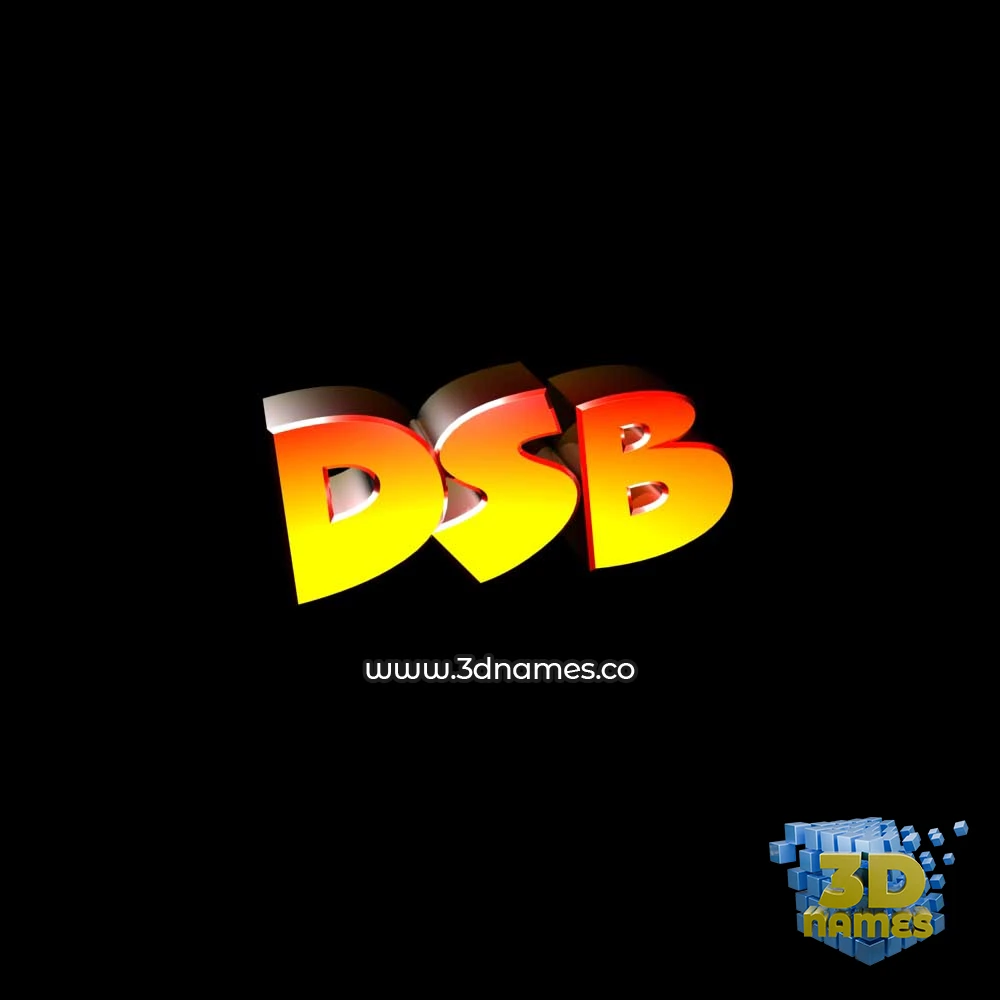 dsb in Black Background style - 3D name wallpaper