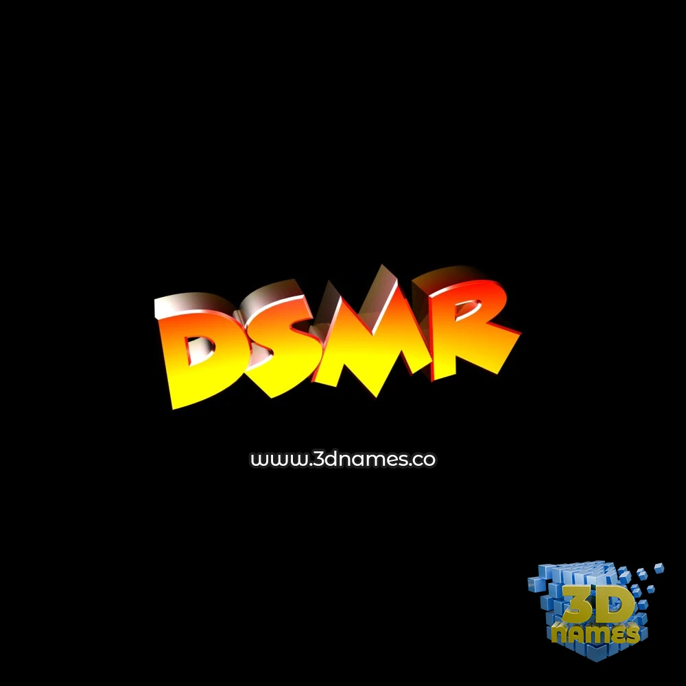 dsmr in Black Background style - 3D name wallpaper