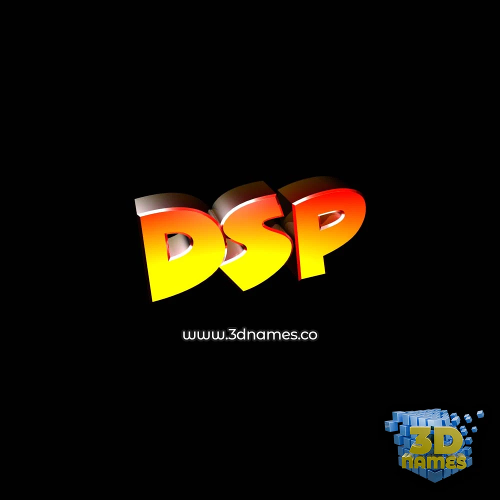 dsp in Black Background style - 3D name wallpaper