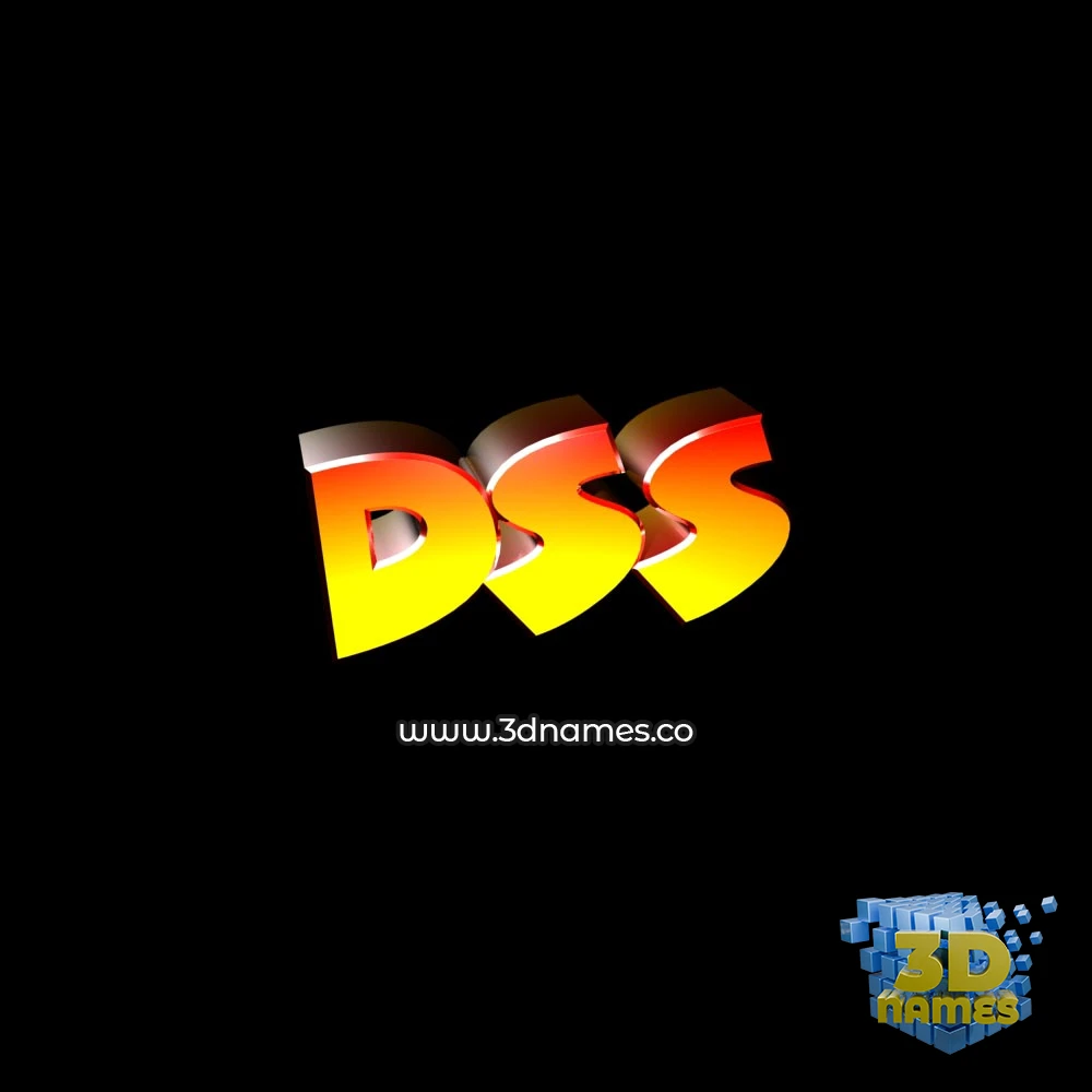 dss in Black Background style - 3D name wallpaper