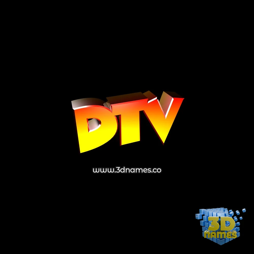 dtv in Black Background style - 3D name wallpaper