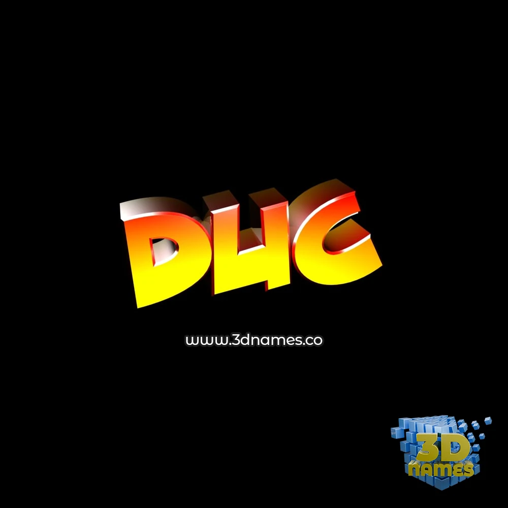 duc in Black Background style - 3D name wallpaper