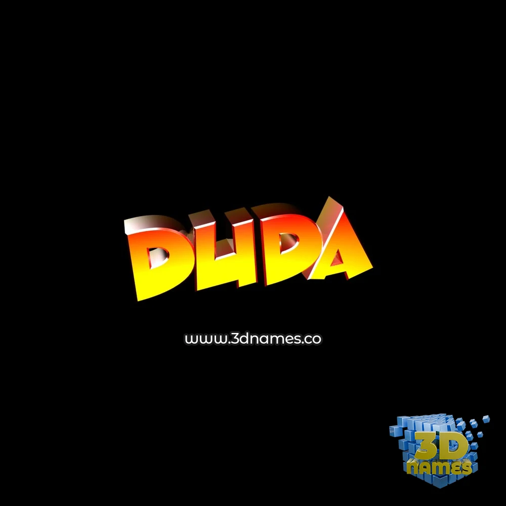 duda in Black Background style - 3D name wallpaper