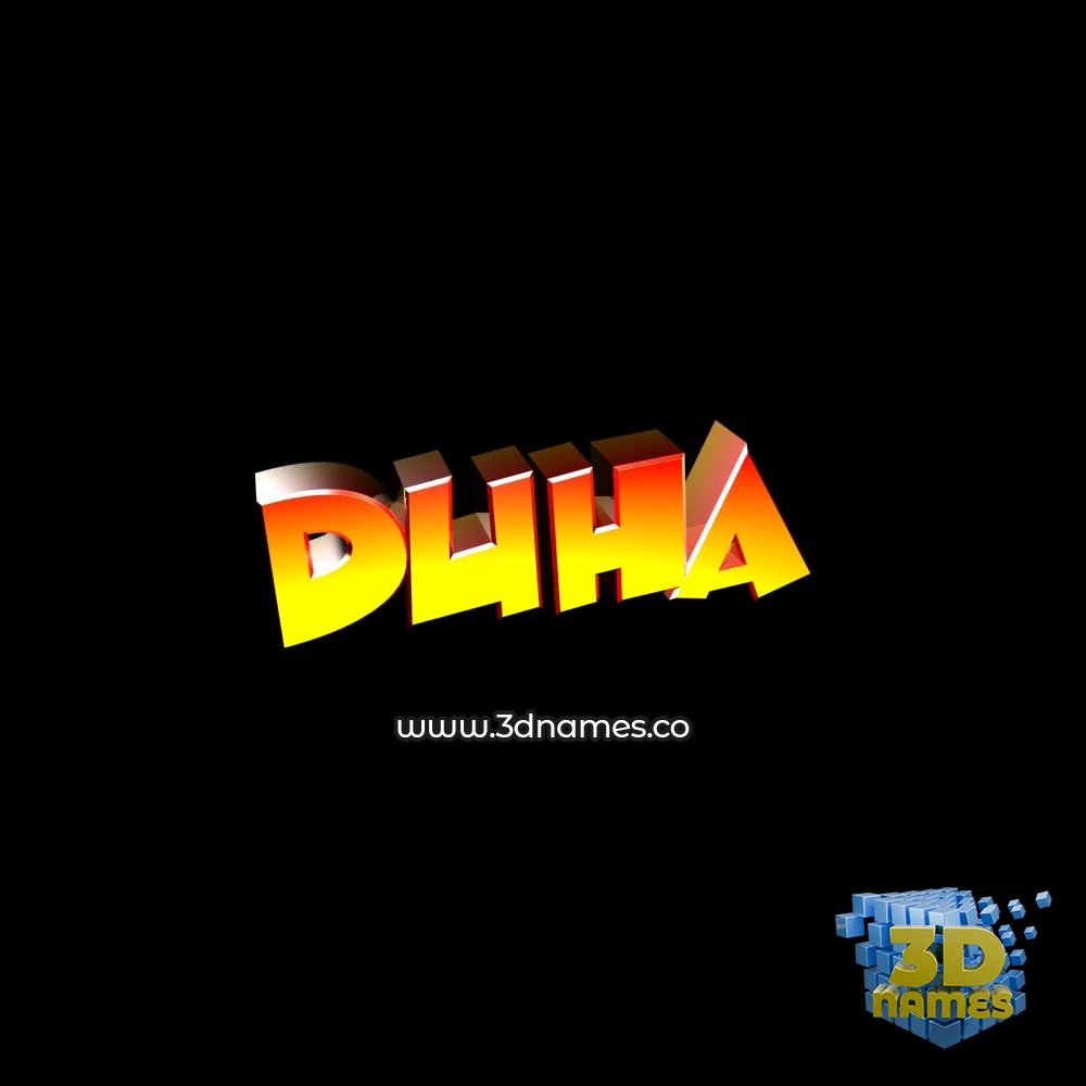 duha in Black Background style - 3D name wallpaper