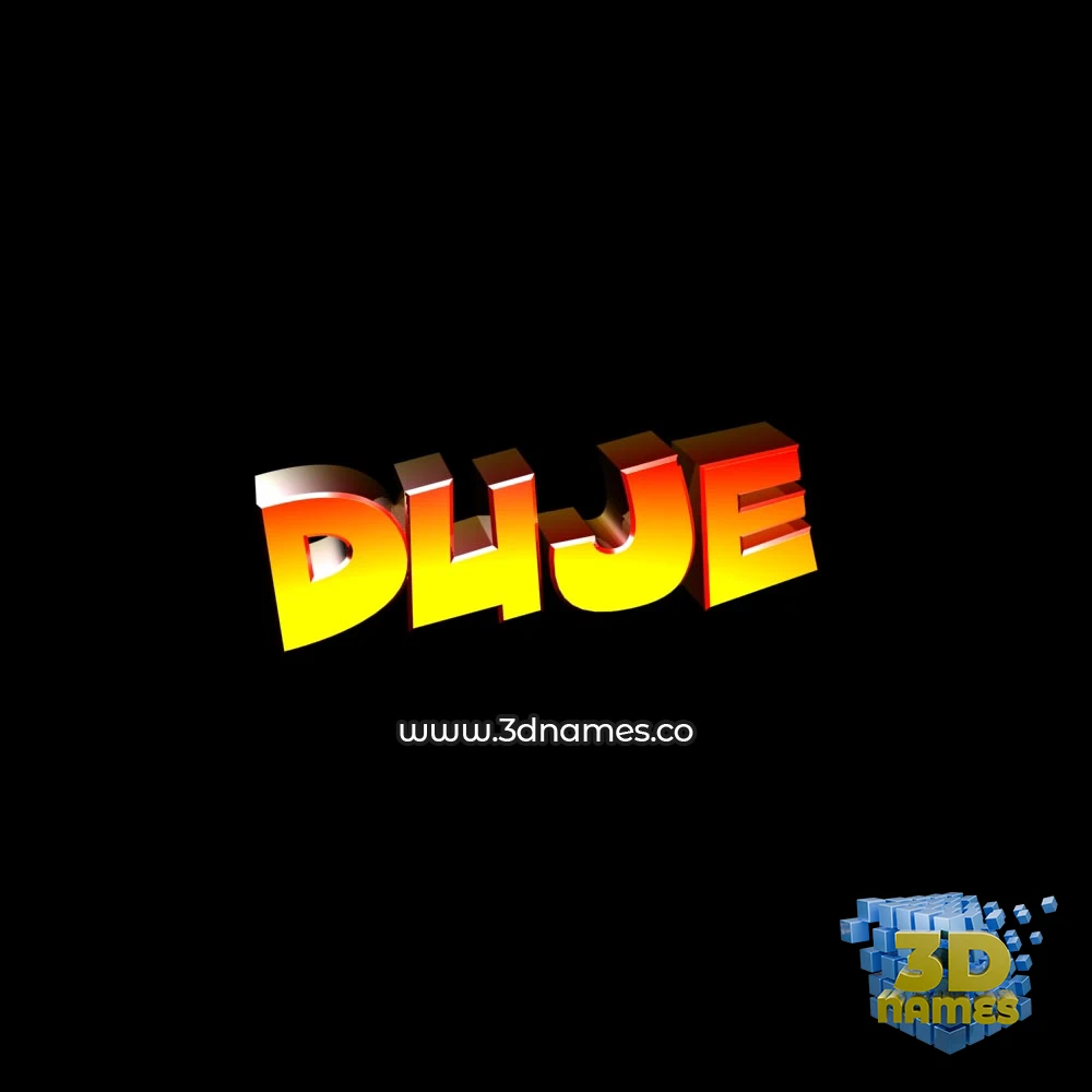 duje in Black Background style - 3D name wallpaper