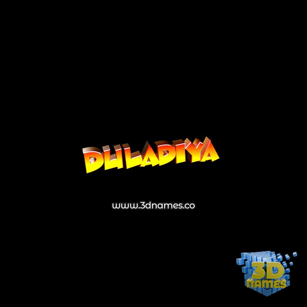duladiya in Black Background style - 3D name wallpaper