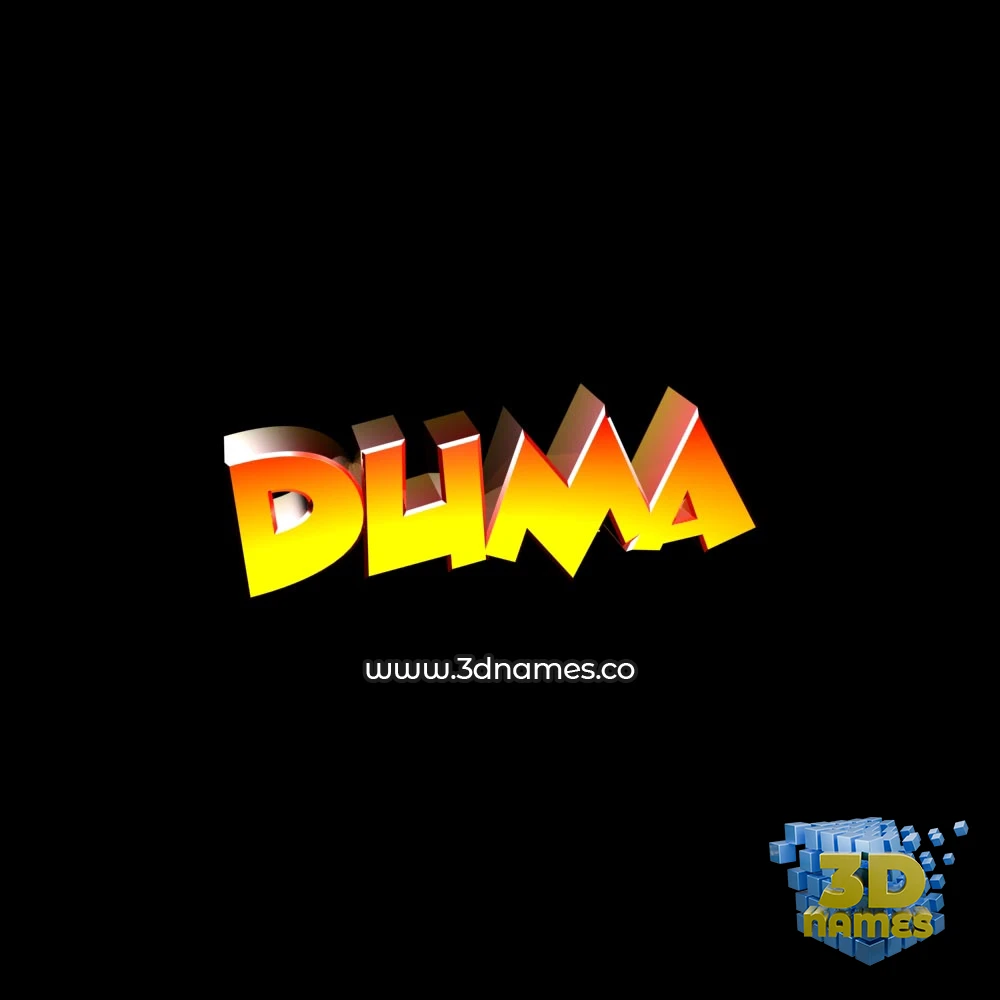 duma in Black Background style - 3D name wallpaper