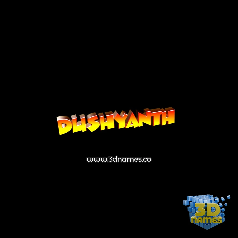 dushyanth in Black Background style - 3D name wallpaper