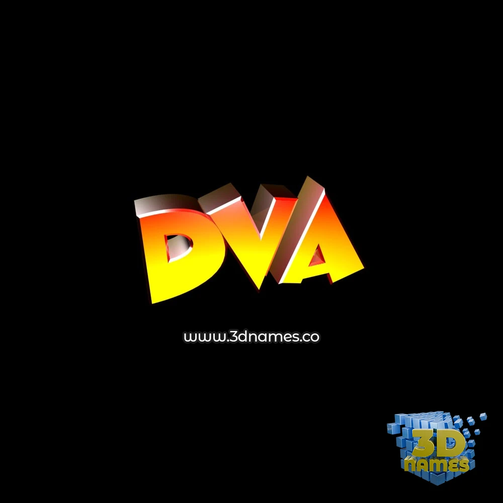 dva in Black Background style - 3D name wallpaper