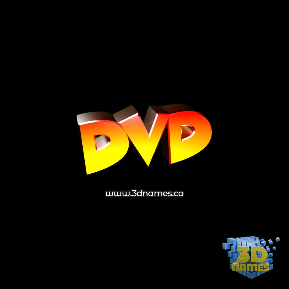 dvd in Black Background style - 3D name wallpaper